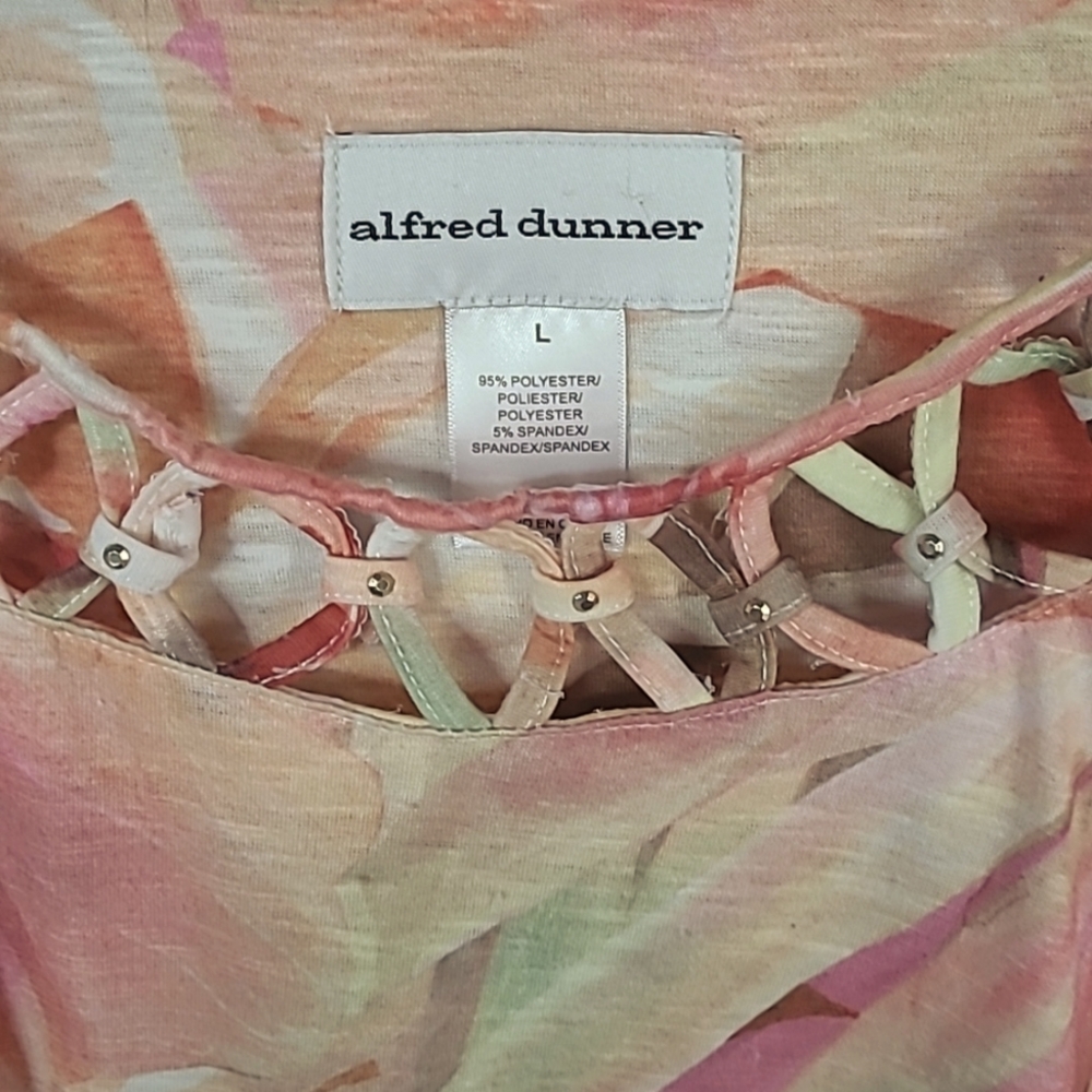 Alfred Dunner Tropical Pullover Top Size L
